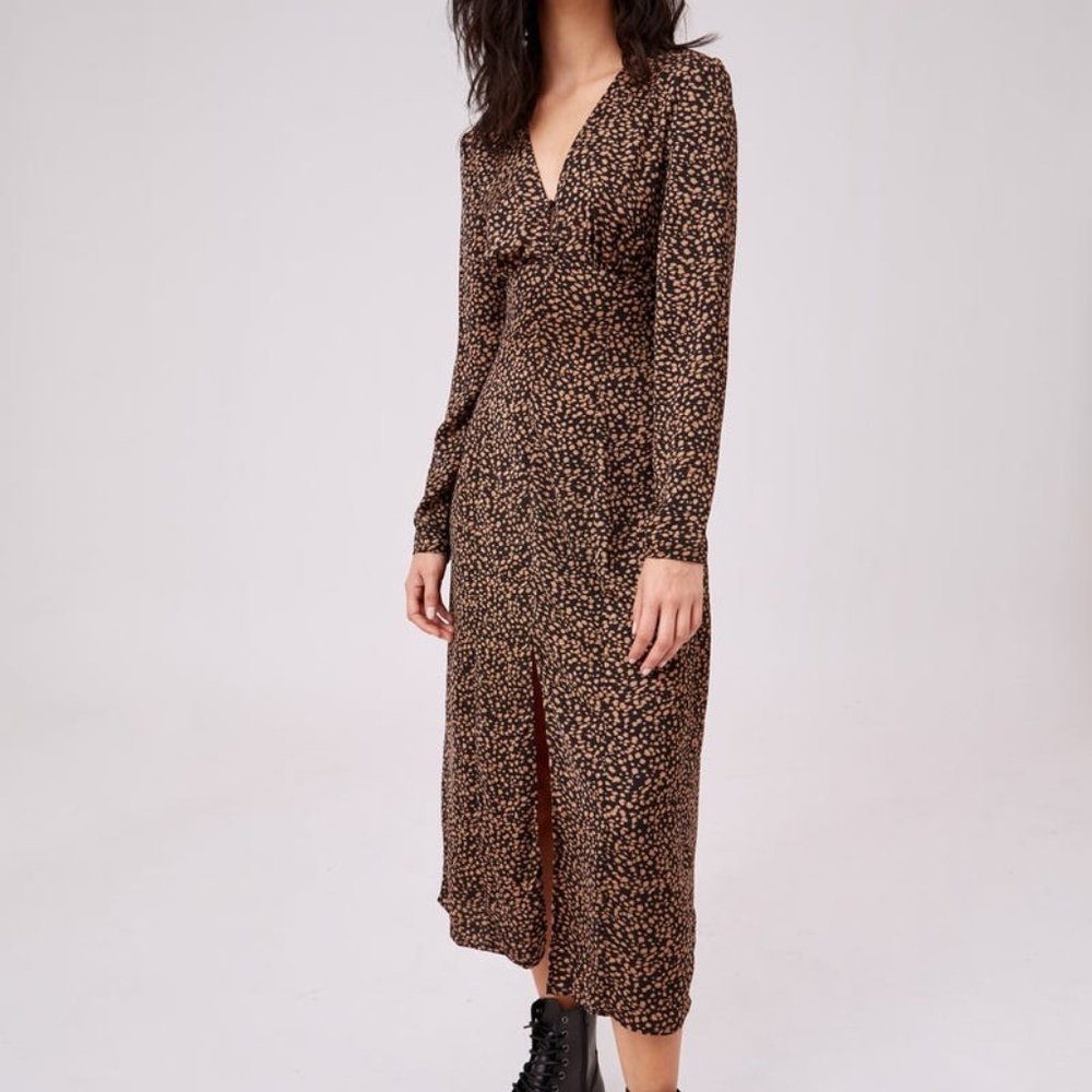 Optical LS Maxi Dress, Black Spot